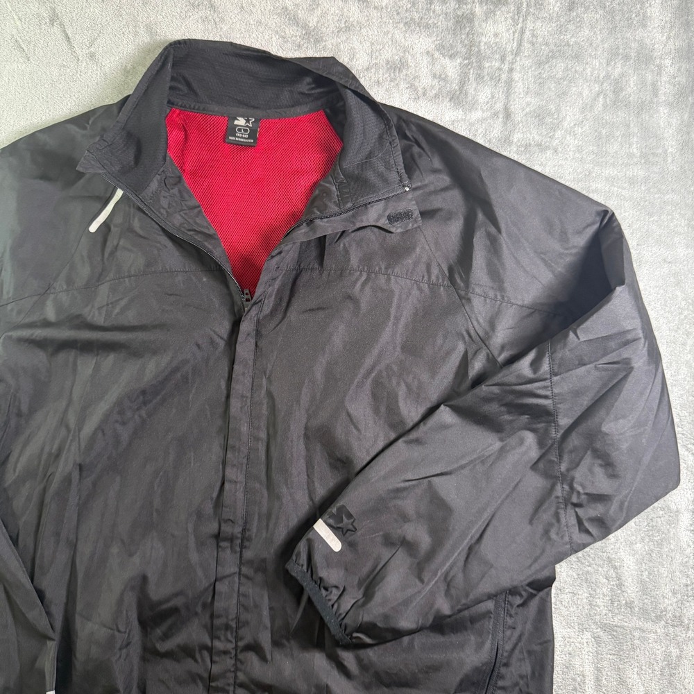 Vintage Starter Windbreaker Jacket Lightweight Black Red L